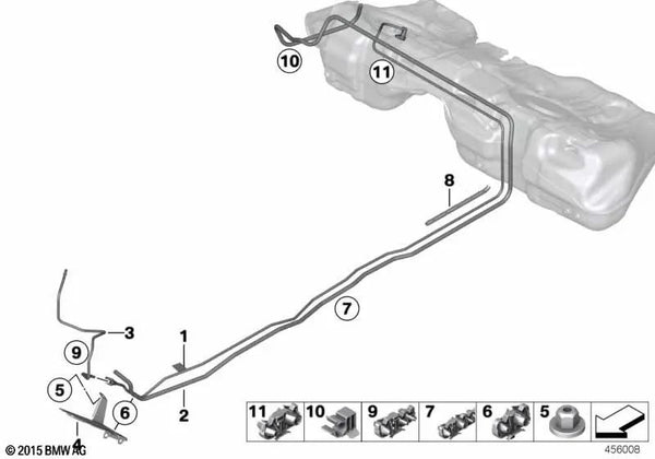 Conducto de aire de lavado para BMW Serie 1 F20N, F21N Serie 2 F22, F22N, F23, F23N (OEM 16137483174). Original BMW