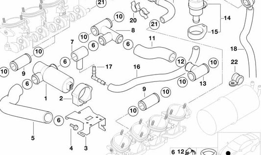 Junta Tórica para BMW Serie 5 E39, Z8 E52 (OEM 13411406378). Original BMW.