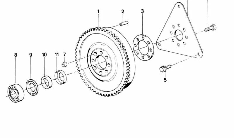 Volante de inercia para BMW E28, E34, E24, E23, E32 (OEM 11221287935). Original BMW