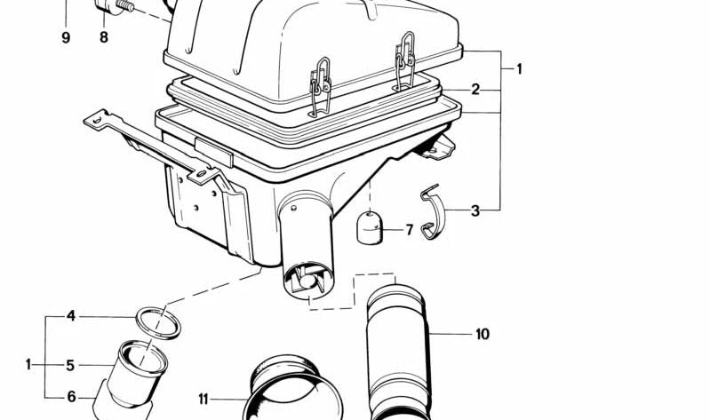 Toma de aire (Schnorchel) OEM 13711287326 para BMW E28, E24, E23. Original BMW.