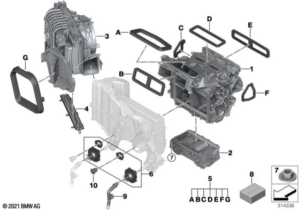 Carcasa superior del distribuidor para BMW I20 (OEM 64115A05C28). Original BMW