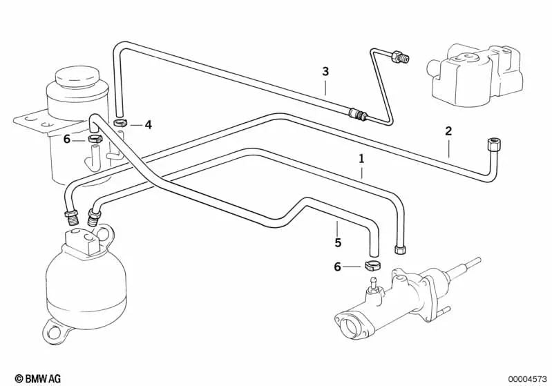 Tubería con manguera de alta presión para BMW Serie 8 E31 (OEM 34331163944). Original BMW.