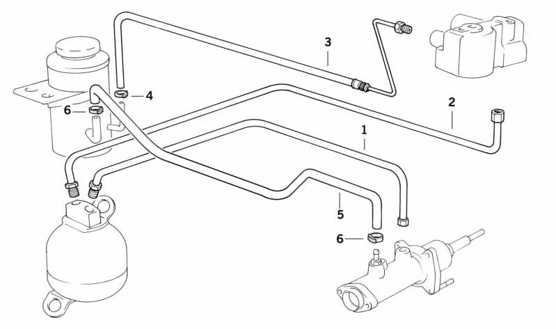 Tubería con manguera de presión para BMW Serie 8 E31 (OEM 34331163726). Original BMW