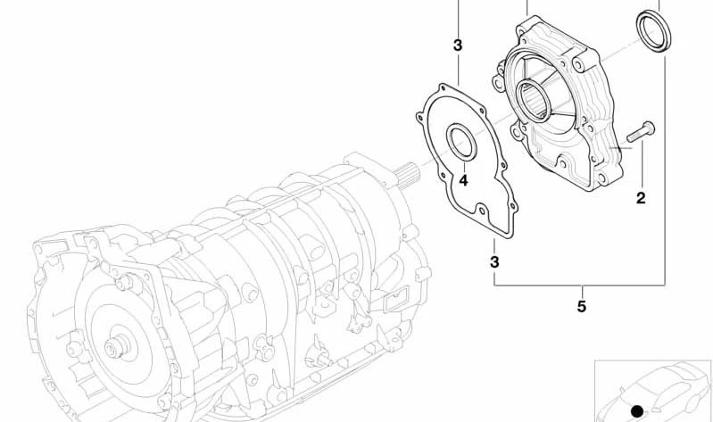 Extensión de transmisión OEM 24117557065 para BMW E46, E83 (X3). Original BMW.