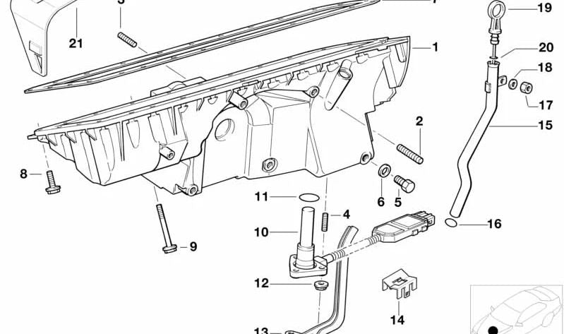 Tubo guía OEM 11431738499 para BMW E34. Original BMW.