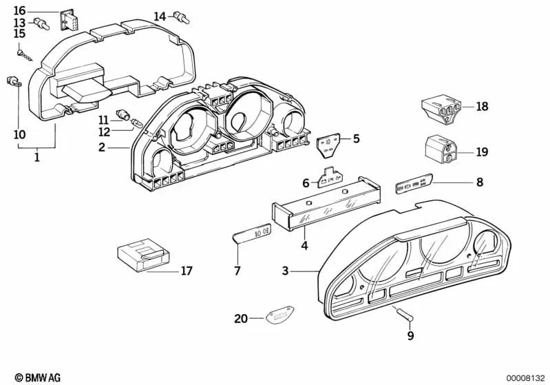 Botón para BMW E34, E32 (OEM 62111378568). Original BMW