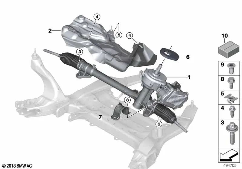 Placa de protección térmica para BMW Serie 2 F45, F45N, X1 F48N, F49, F49N, X2 F39 (OEM 32105A01AF8). Original BMW.