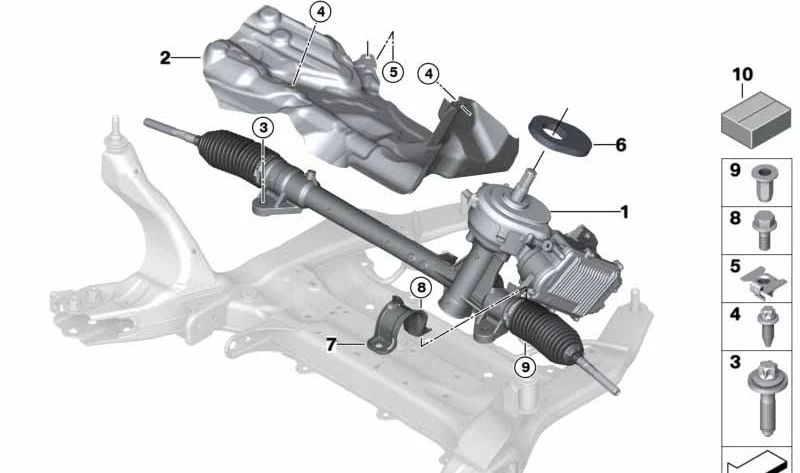 Soporte de fijación OEM 32106880051 para BMW F40, F52, F44, F45, F46, U06, F48, F49, F39. Original BMW.