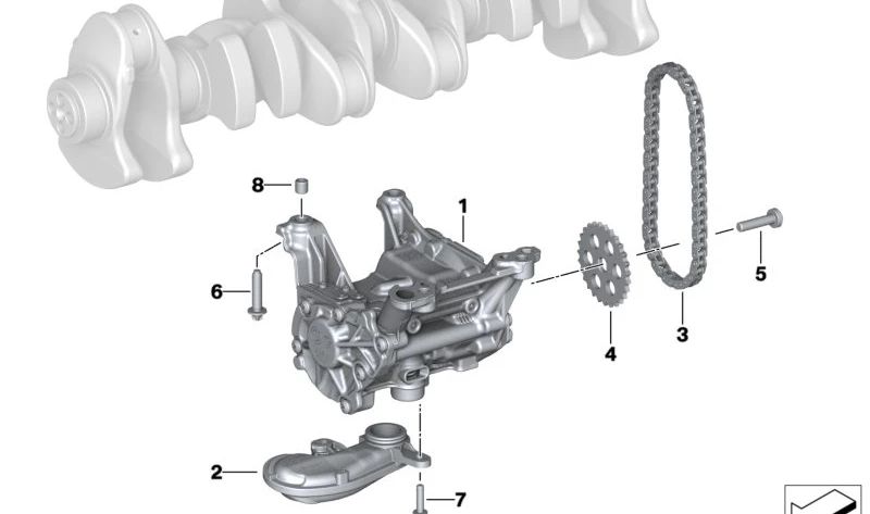 Bomba de aceite OEM 11419895359 para BMW G42, G20, G21, G22, G23, G26, G30, G31, G32, G11, G12, G01, G02, G29. Original BMW.