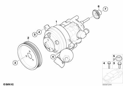 Hexagonal screw with washer for BMW E81, E82, E87, E88, F20, F21, F22, F23, E36, E46, E90, E91, E92, E93, F30, F31, F34, F35, F32, F33, F36, E39, E60, E61, E61, F07, F F11, E63, E64, E38, E65, E66, F01, F02, X1 E84, X3 E83, F25, X5 E53, E70, F15, F85,