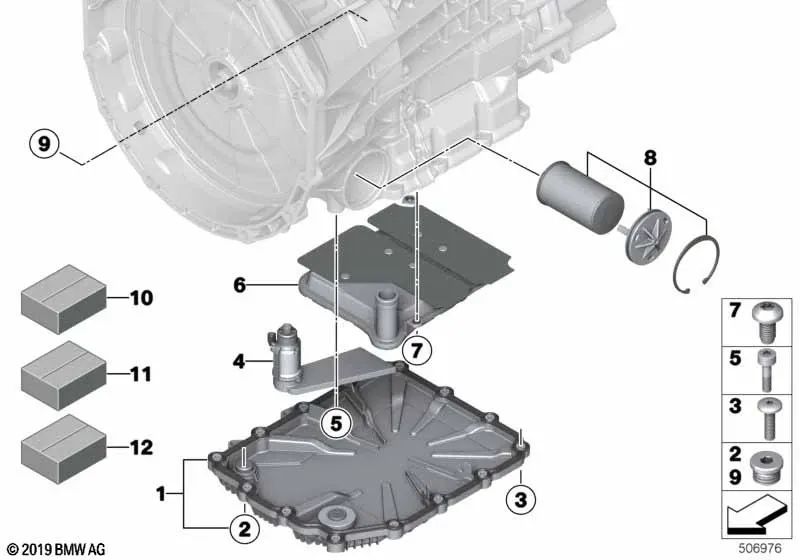 Tornillo de cierre para BMW E82, E88, F87, F80, F10, F06, F12, E89 (OEM 28107850241). Original BMW