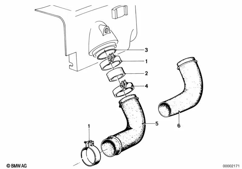 Saugrohr derecho para BMW E70, E53 Serie 3 E46, F30 (OEM 13721251612). Original BMW