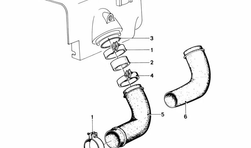 Manguito de goma OEM 13721254200 para BMW E23, E24, E28, E30. Original BMW.