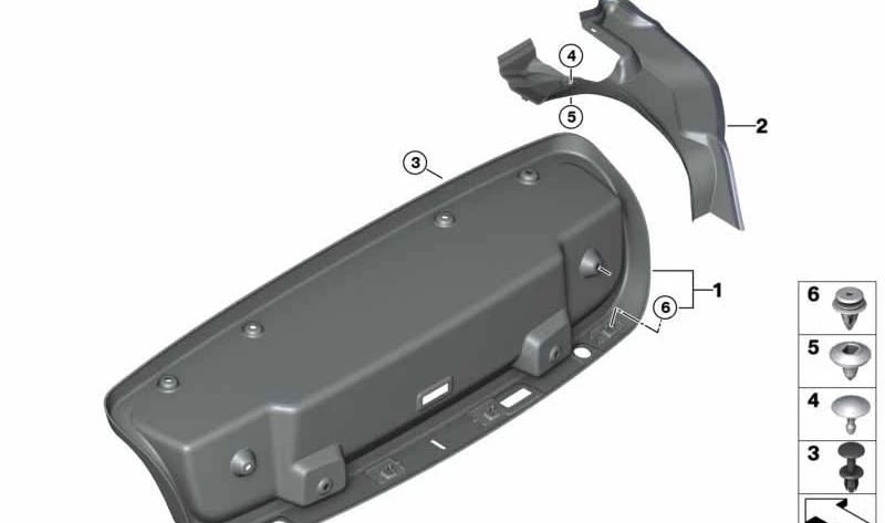 Cubierta lateral izquierda OEM 51497417349 para BMW F91, G14 (Original BMW).