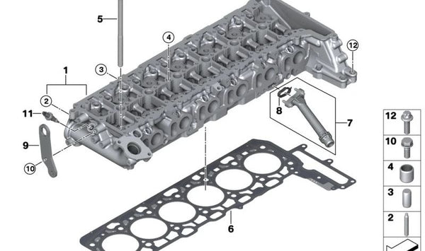 Conector de retorno calefacción OEM 11128599636 para BMW G20, G21, G22, G23, G26, G30, G31, G32, G11, G12, G14, G15, G16, G01, G02, G05, G06, G07. Original BMW.