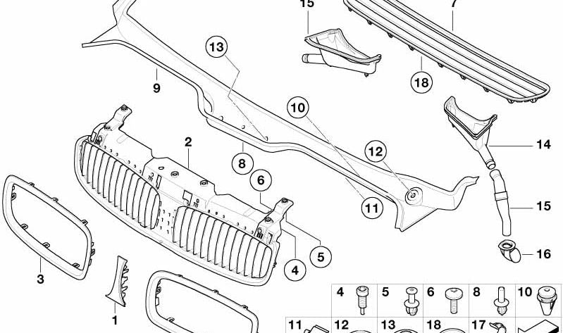 Embellecedor delantero izquierdo OEM 51137032105 para BMW Serie 7 (E65, E66). Original BMW.