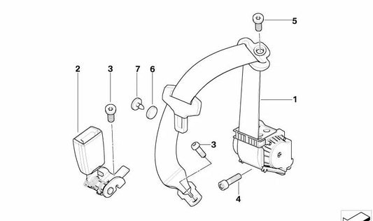 OEM rear seat belt 72119132834 for BMW E63, E64. Original BMW.