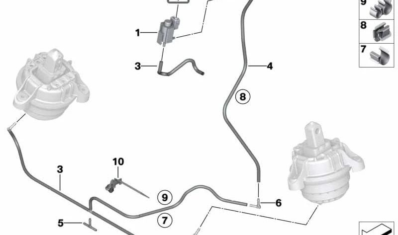 Clip de cable para BMW F30, F31, F34, F32, F33, F36, F25, F26 (OEM 22116793776). Original BMW