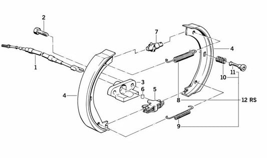 Spring de tração OEM 34411121518 para BMW E24, E23, Z1. BMW original.