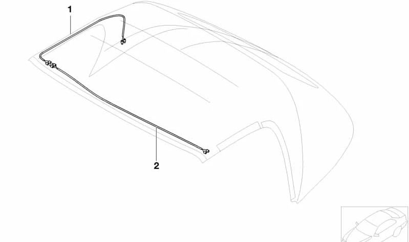 Cableado de la Capota para BMW Z8 E52 (OEM 61117007480). Original BMW.