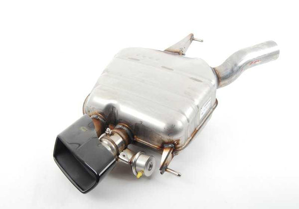 Silenciador trasero izquierdo con válvula de escape para BMW Serie 6 F06, F12, F13, F06N, F12N, F13N (OEM 18307629137). Original BMW.