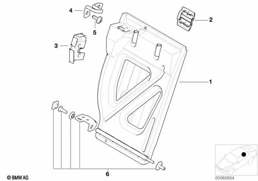 Mounting kit for BMW 3 Series E46 (OEM 52208267042). Original BMW