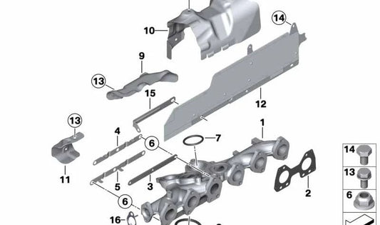 Junta metálica OEM 11658518880 para BMW F10, F11, F01, F02, E70, F15, E71, F16. Original BMW.