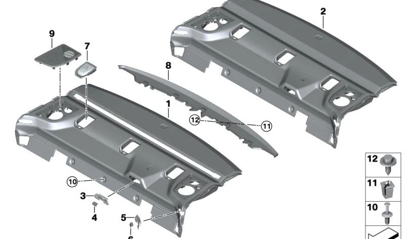 Bords bildet OEM 51465A36F88 für BMW G60, G90. Original BMW.