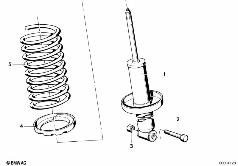 Amortiguador trasero para BMW E21 (OEM 33521123855). Original BMW.