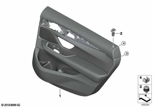 Revestimiento de puerta trasera izquierda para BMW G32 (OEM 51426994187). Original BMW