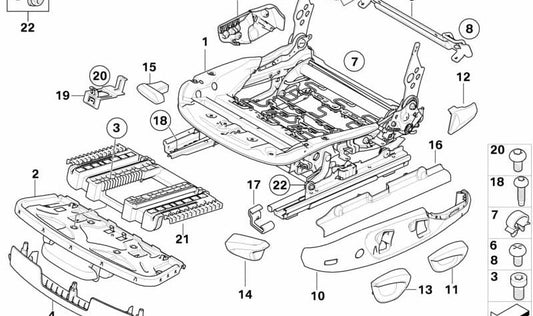 Right Seat Belt End Fitting Cover for BMW E81, E82, E88, E92 (OEM 52106978886). Original BMW