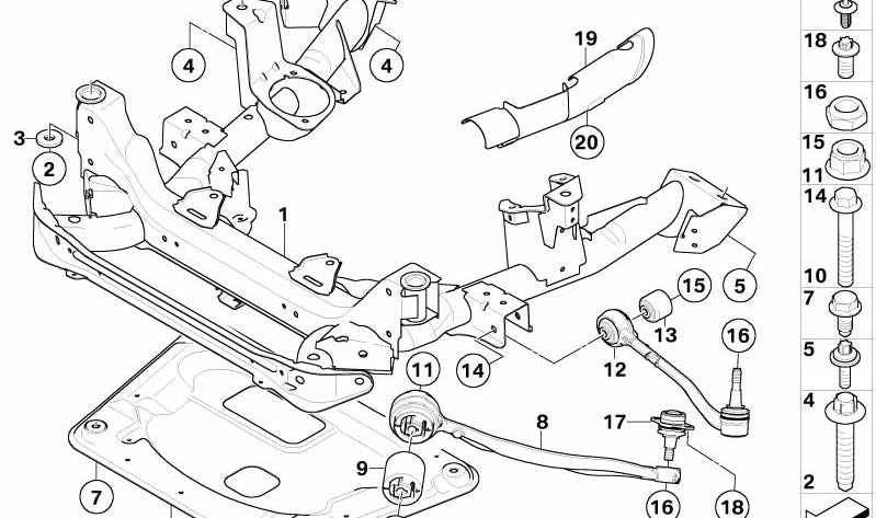 Placa de refuerzo OEM 31103415148 para BMW E83. Original BMW.