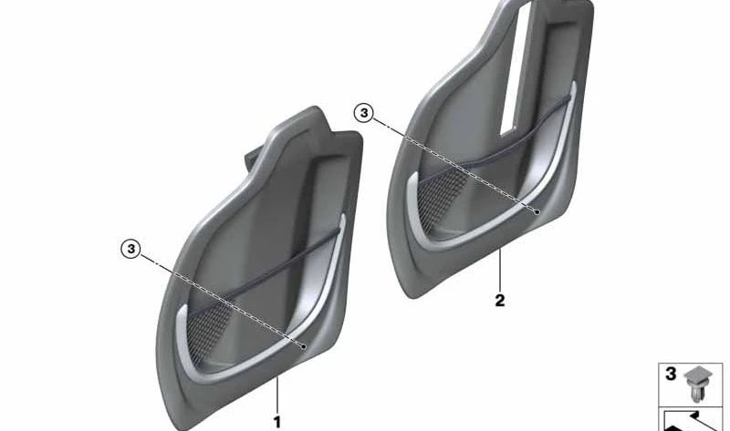 Soupchage du siège avec OEM 52107372296 Salope pour BMW F45, F46, F48. BMW d'origine.