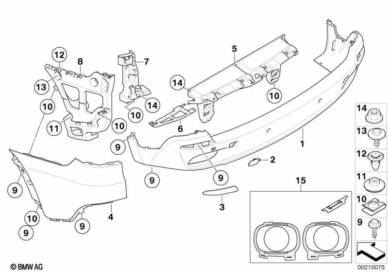 Tapa para el gancho de remolque derecho para BMW X5 E70 (OEM 51127158448). Original BMW