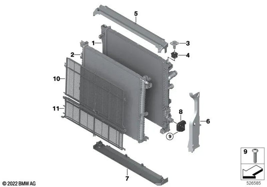 Radiador de refrigerante para BMW X5 G05N, XM G09 (OEM 17115A352A9). Original BMW