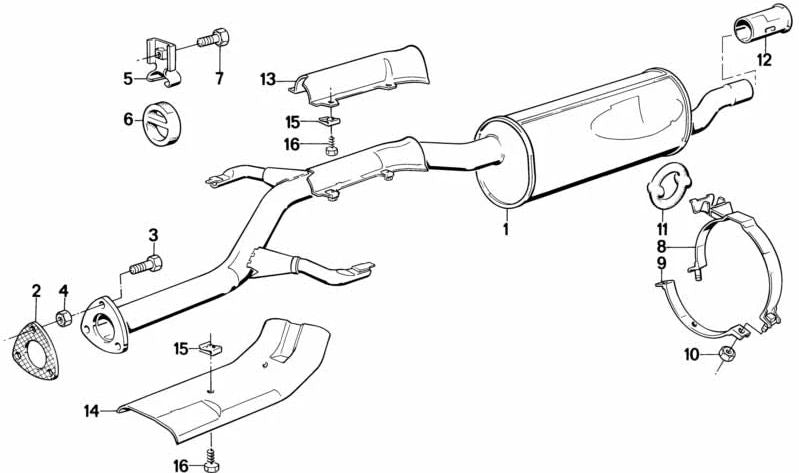 Hitzeschutzblech für BMW 5er E28, 7er E23 (OEM 18221177982). Original BMW