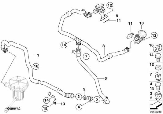 Cable adaptador para BMW Serie 5 E60, E61N, Serie 6 E63, E64 (OEM 11727836131). Original BMW