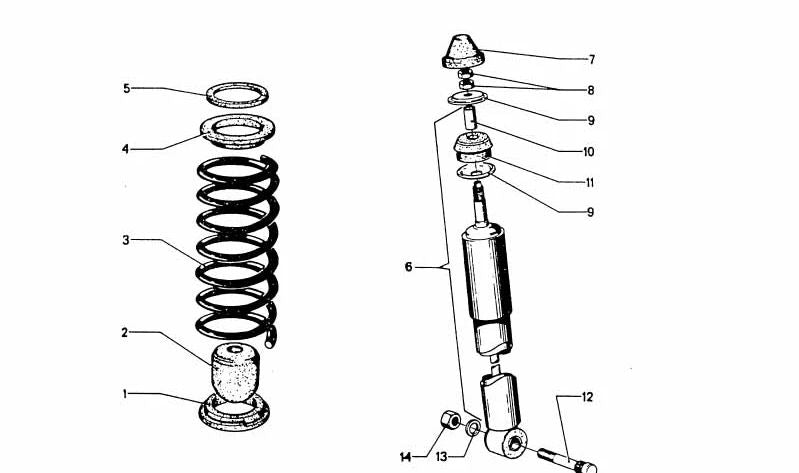 Amortiguador trasero para BMW E53, E70, Serie 3 E46, F30 (OEM 33521102699). Original BMW.