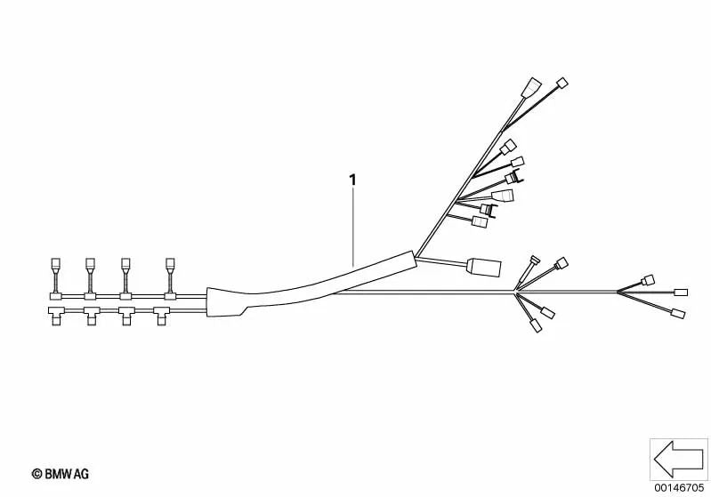 Cableado de inyectores / Encendido para BMW E81, E87N, E90, E90N (OEM 12517570587). Original BMW