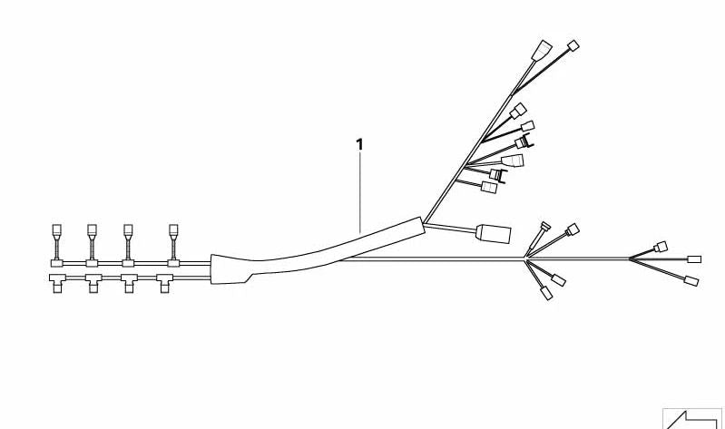 Fiação do injetor e ignição OEM 12517570534 para BMW E81, E82, E87, E88, E90, E91, E92, E93. BMW original.