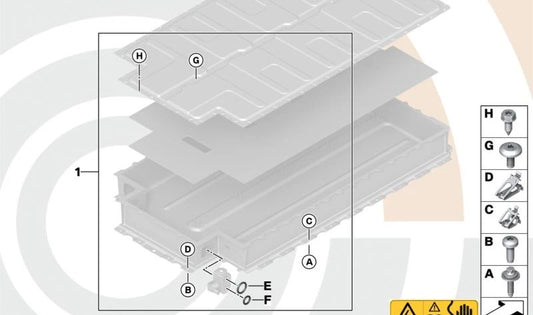 Kit de Montaje Batería de Alto Voltaje para BMW I01, I01N (OEM 61278861711). Original BMW