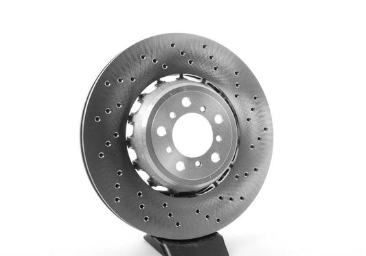 Left ventilated brake disc for BMW F87, F80, F82, F83 (OEM 34107889665). Original BMW