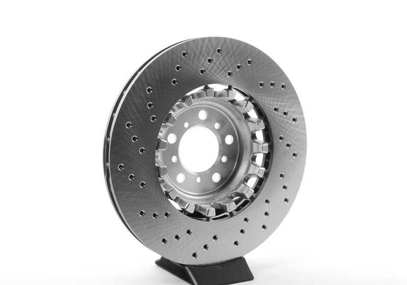 Left ventilated brake disc for BMW F87, F80, F82, F83 (OEM 34107889665). Original BMW