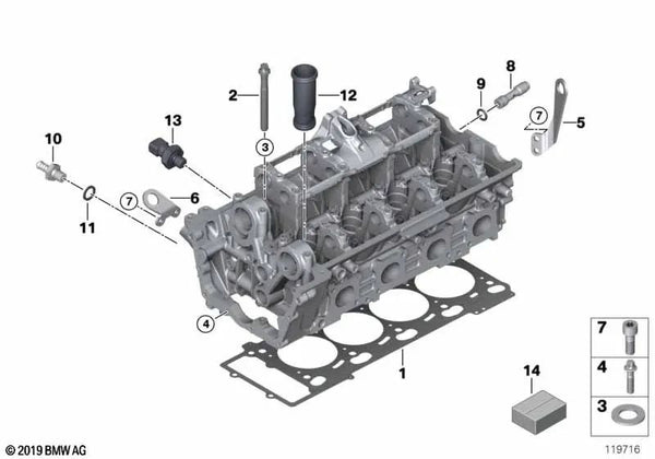 Juego de juntas para culata sin amianto para BMW E53 (OEM 11120306824). Original BMW