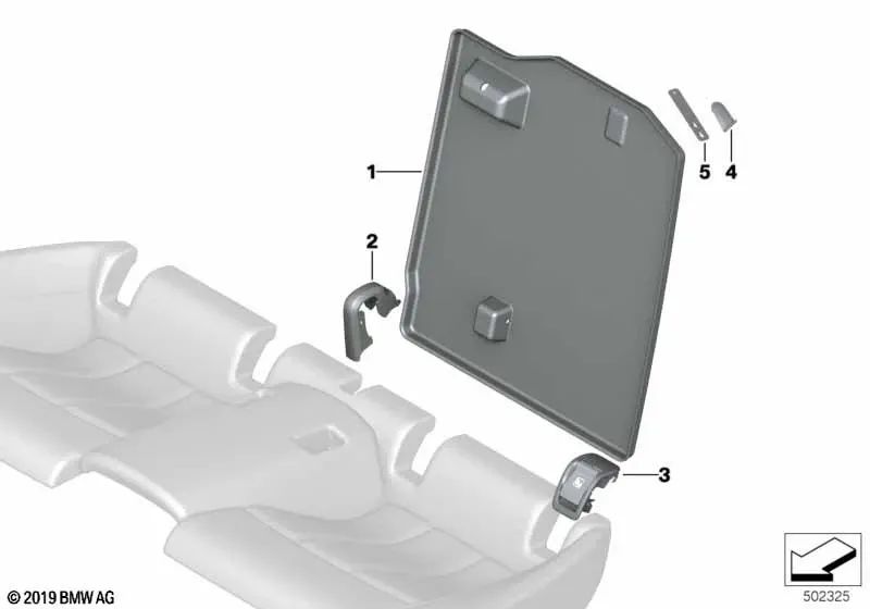 Cubierta exterior Isofix para BMW Serie 8 F91, F92, G14, G15 (OEM 52206997773). Original BMW.