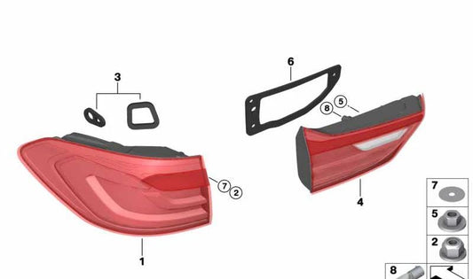 OEM da junta piloto traseira lateral direita 63217475846 para BMW G31 (5 Touring Series). BMW original.