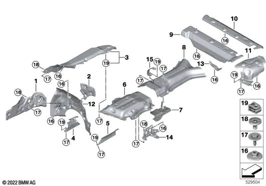 Aislamiento Térmico de Túnel para BMW F95, G05, G18, F96, G06, G07 (OEM 51489477792). Original BMW