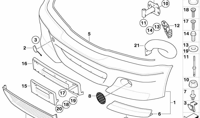 Rejilla Decorativa Entrada de Aire Izquierda para BMW Serie 3 E46 (OEM 51117895883). Original BMW