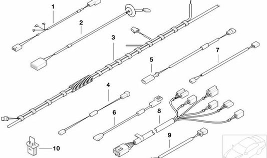 Câblage pour la télécommande sans fil pour BMW (OEM 61108407747). BMW d'origine