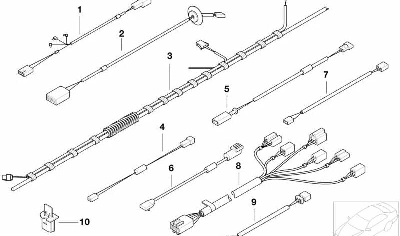 Set di cavi dello strumento console per diversi modelli/serie BMW (OEM 61106909394). BMW originale